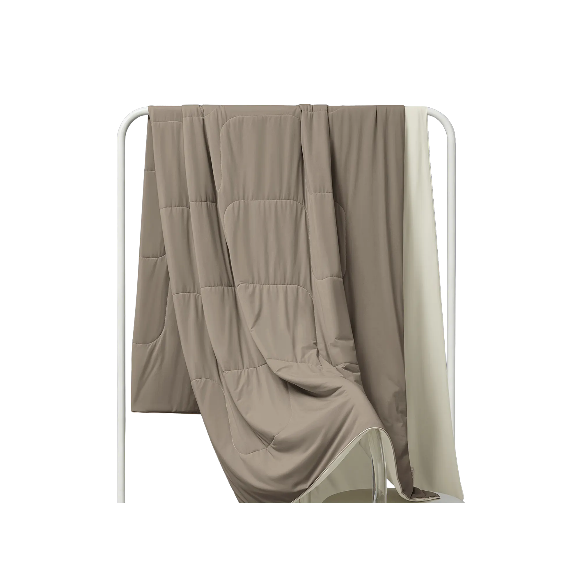 Maison De Claire Glacier Reversible Dual-Sided Cooling Blanket - Drab Olive, Cream (2 Sizes)