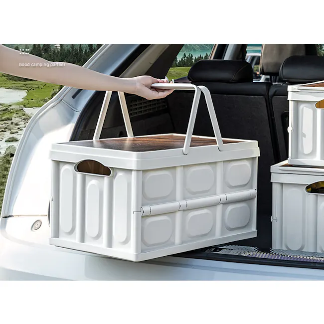 Blake Foldable Storage Box - Black - 6 - white storage bin, camping gear, outdoor storage, portable storage, car trunk, side