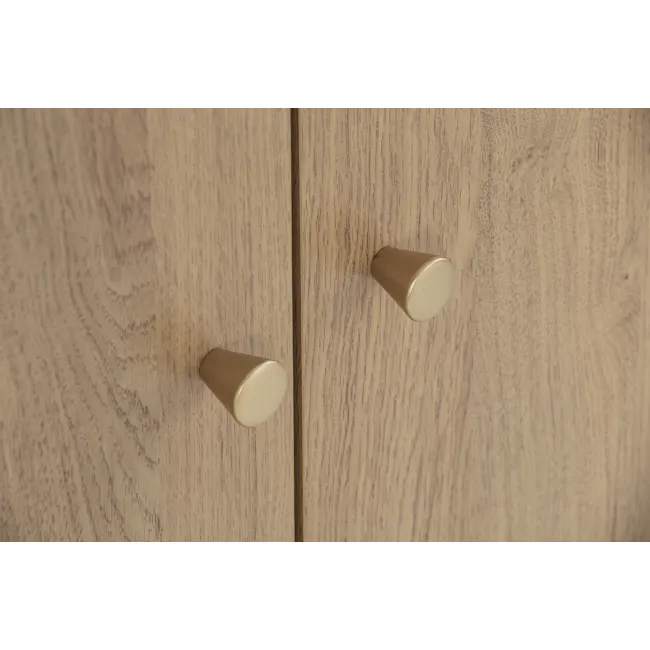 Rhodes Shoe Cabinet - 8 - Wooden cabinet doors, metallic handles, minimalist design, natural wood grain, warm lighting
