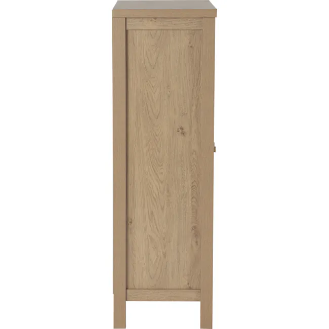 Rhodes Shoe Cabinet - 14 - Natural wood finish, light brown color, wood grain texture, vertical wood grain patterns, simple
