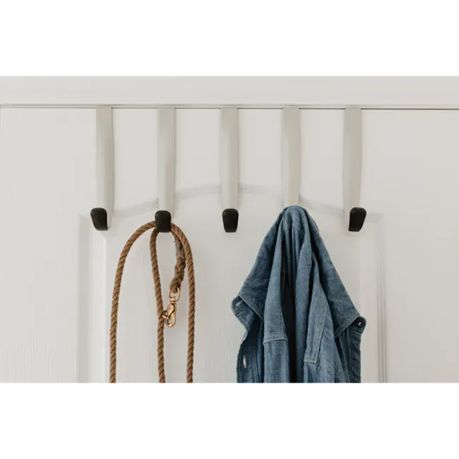 Schnook Door 5 Hook - Black, Nickel - 2