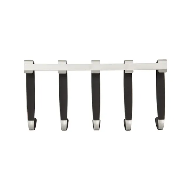 Schnook Door 5 Hook - Black, Nickel - 3
