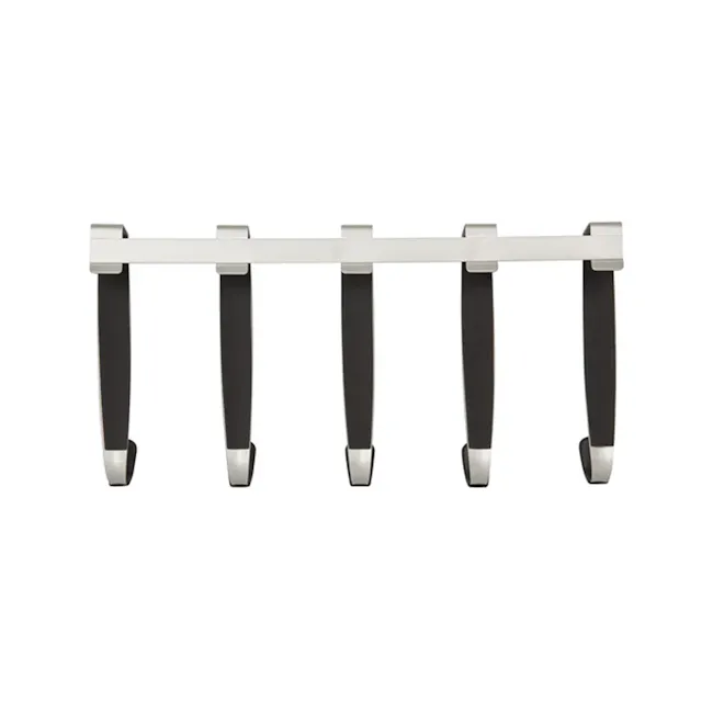 Schnook Door 5 Hook - Black, Nickel - 3