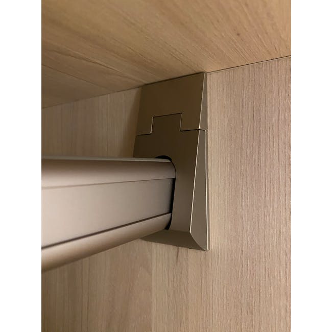 Lucca 3 Door Wardrobe 5 - Matte White, White Oak - 8