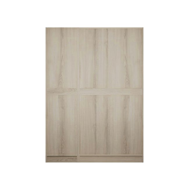 Lucca 3 Door Wardrobe 5 - Matte White, White Oak - 4