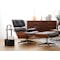 Abner Lounge Chair and Ottoman - Black (Genuine Cowhide) - 1