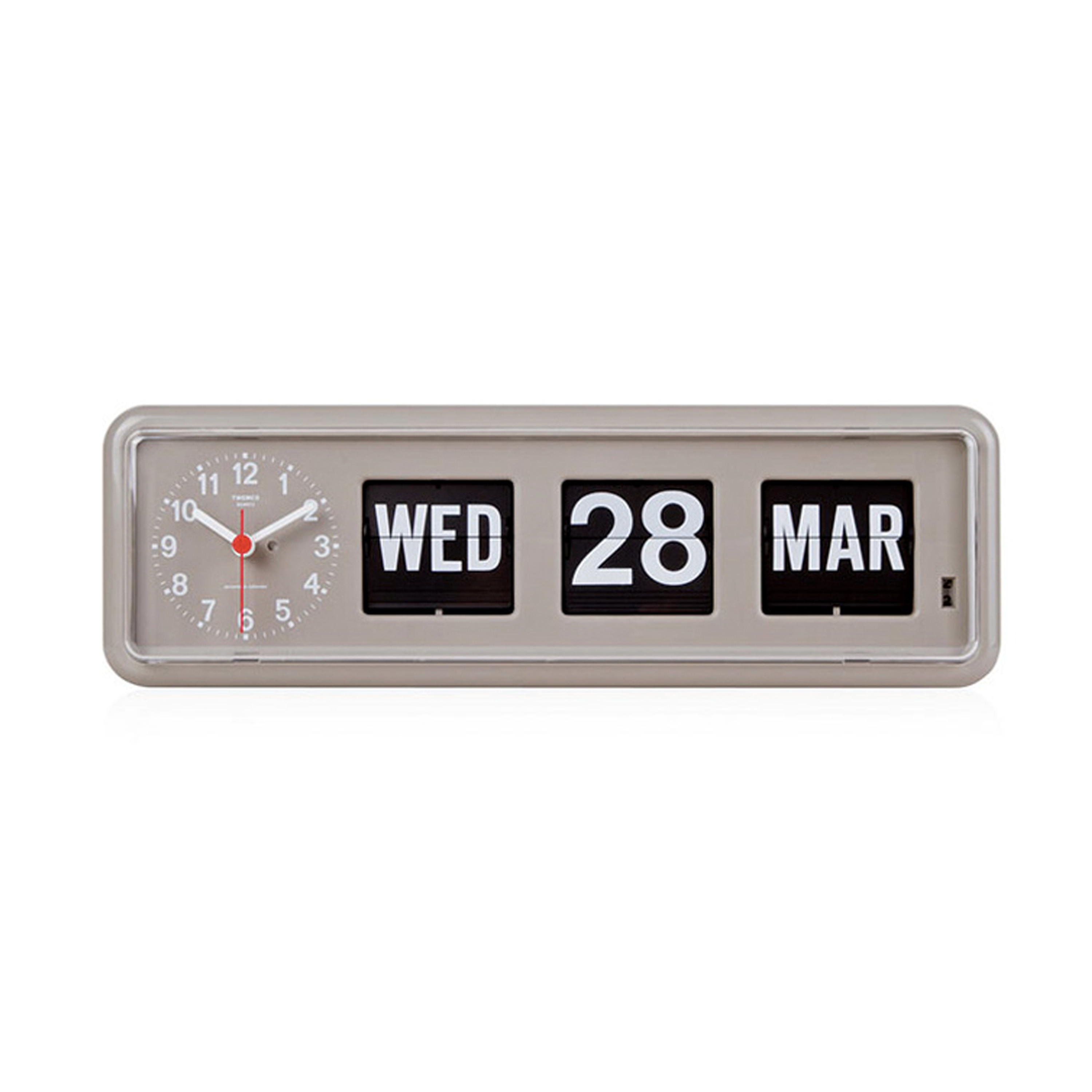 TWEMCO Calendar Flip Wall/Counter Clock White, TWEMCO HipVan