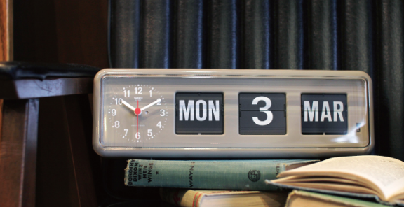 TWEMCO Calendar Flip Wall/Counter Clock Grey, TWEMCO Retro Clocks