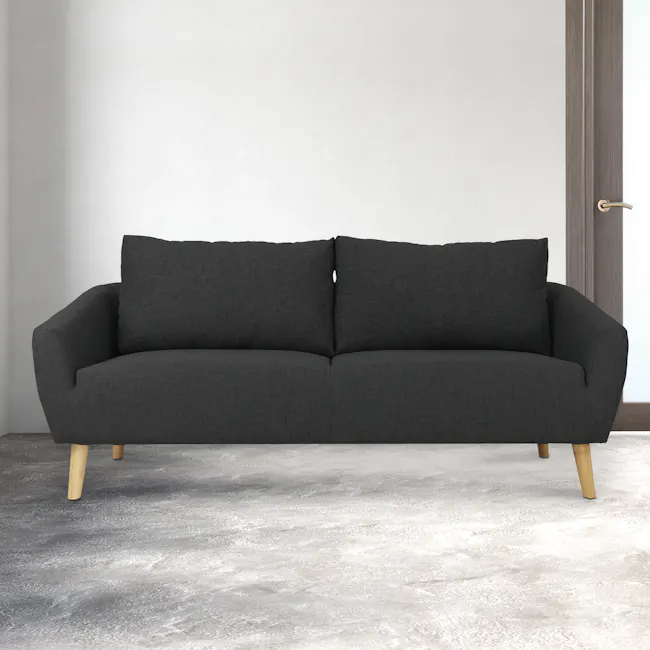 Hana 3 Seater Sofa with Hana 2 Seater Sofa - Charcoal - 12