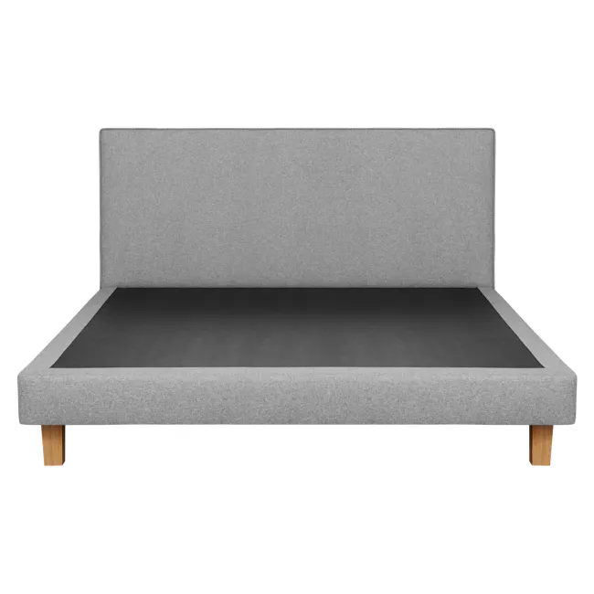 ESSENTIALS King Headboard Divan Bed - Mink Grey (Pet Friendly) - 2 - Grey upholstered sofa, minimalist design, modern