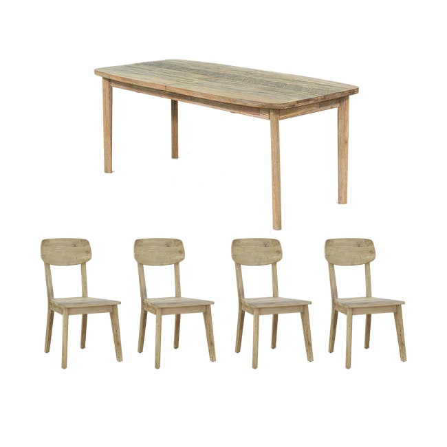 Atticus Extendable Dining Table 1.6m-2m with 4 Atticus Dining Chairs - 0