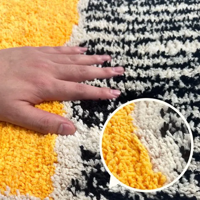 Scandi Waves Floor Mat - Yellow - 3