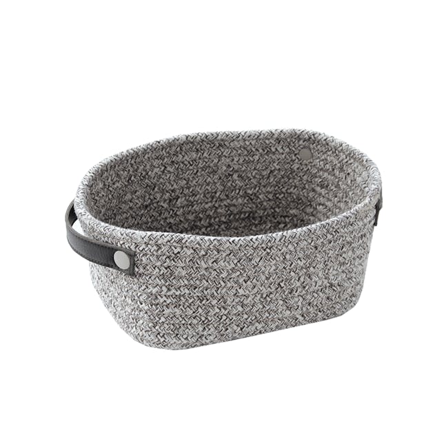 Penelope Cotton Rope Basket - Grey - 0