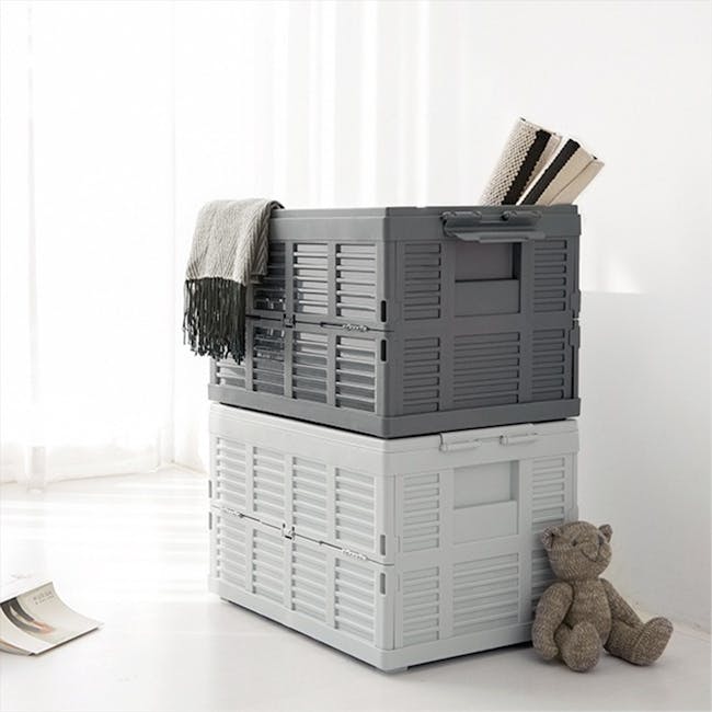 Kono Foldable Storage Box 38L - Dark Grey - 4