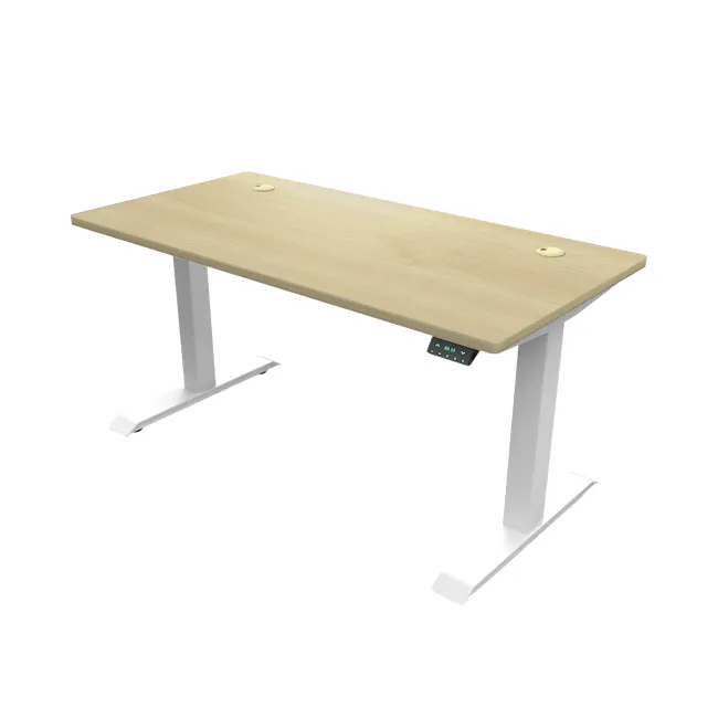 Signature Standing Desk 1.2m - White, Maple Ivory - 1