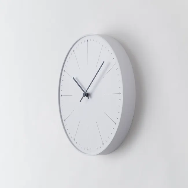 Dandelion Clock - White - 2 - White minimalist clock, modern design, round shape, minimalist style, elegant clock face