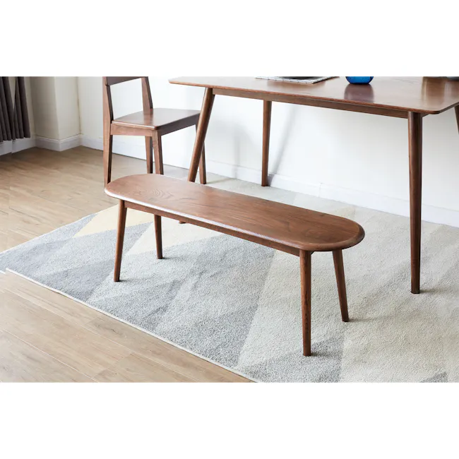 Felda Bench 1.2m - Walnut - 2 - Wooden bench, wooden table, wooden chair, wooden floor, wooden rug, wooden table legs
