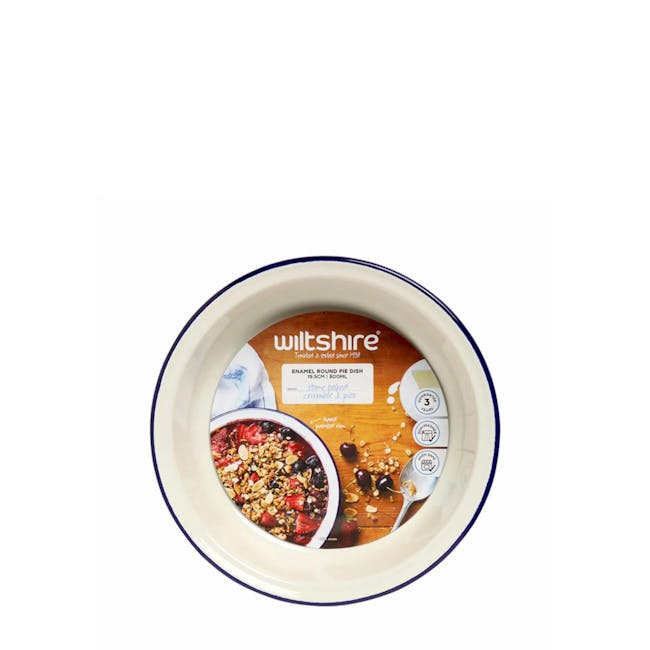 Wiltshire Enamel Round Pie Dish - 4 - Enamel Round Pie Dish, Trusted & Tested Since 1938, Home Baked Crumble & Pies, 19 cm /