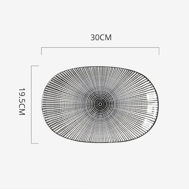 Table Matters Scattered Lines Oval Shaped Plate - 3