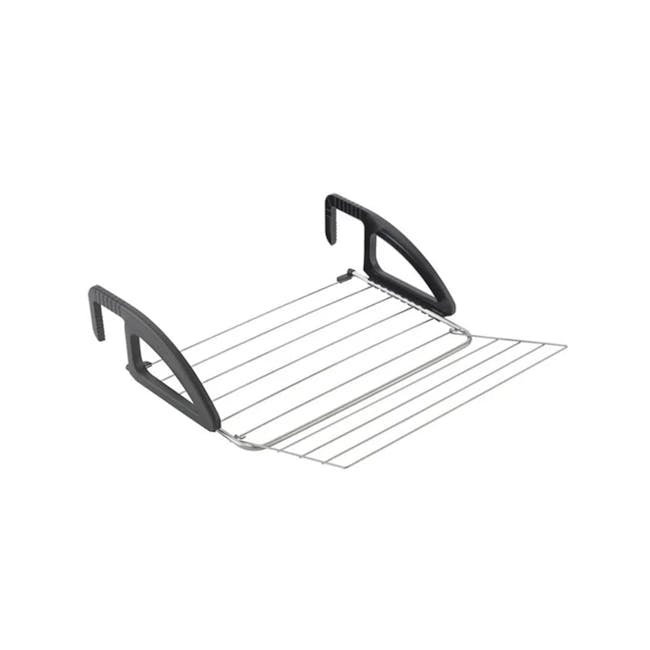 Metaltex Bries Balcony Laundry Drier - Silver - 1 - Stainless steel wire rack with ergonomic handles, Dual handle design for