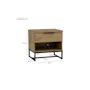 Wayne Bedside Table - Black, Wotan Oak - 7