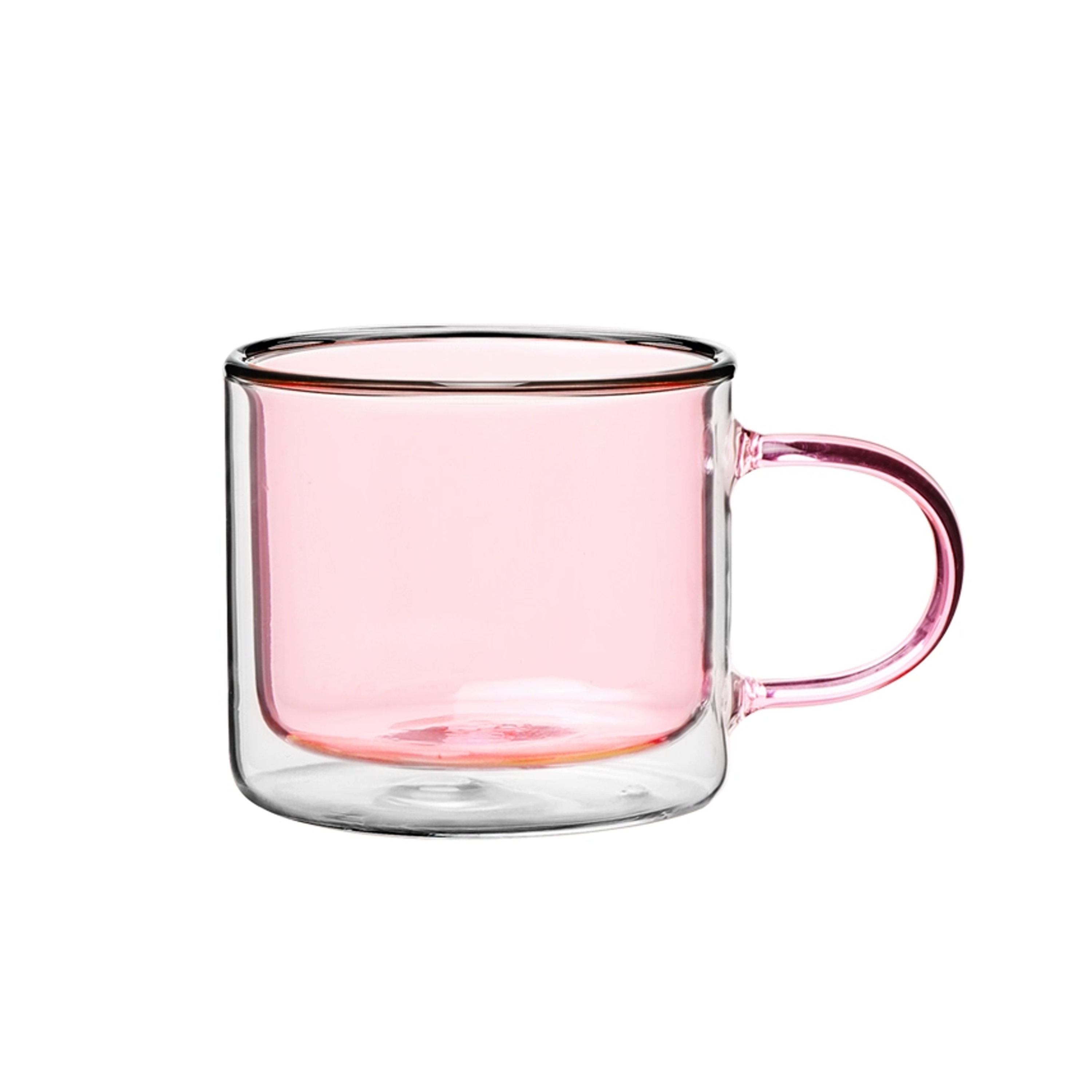 Dane Double Wall Glass Mug - Pink