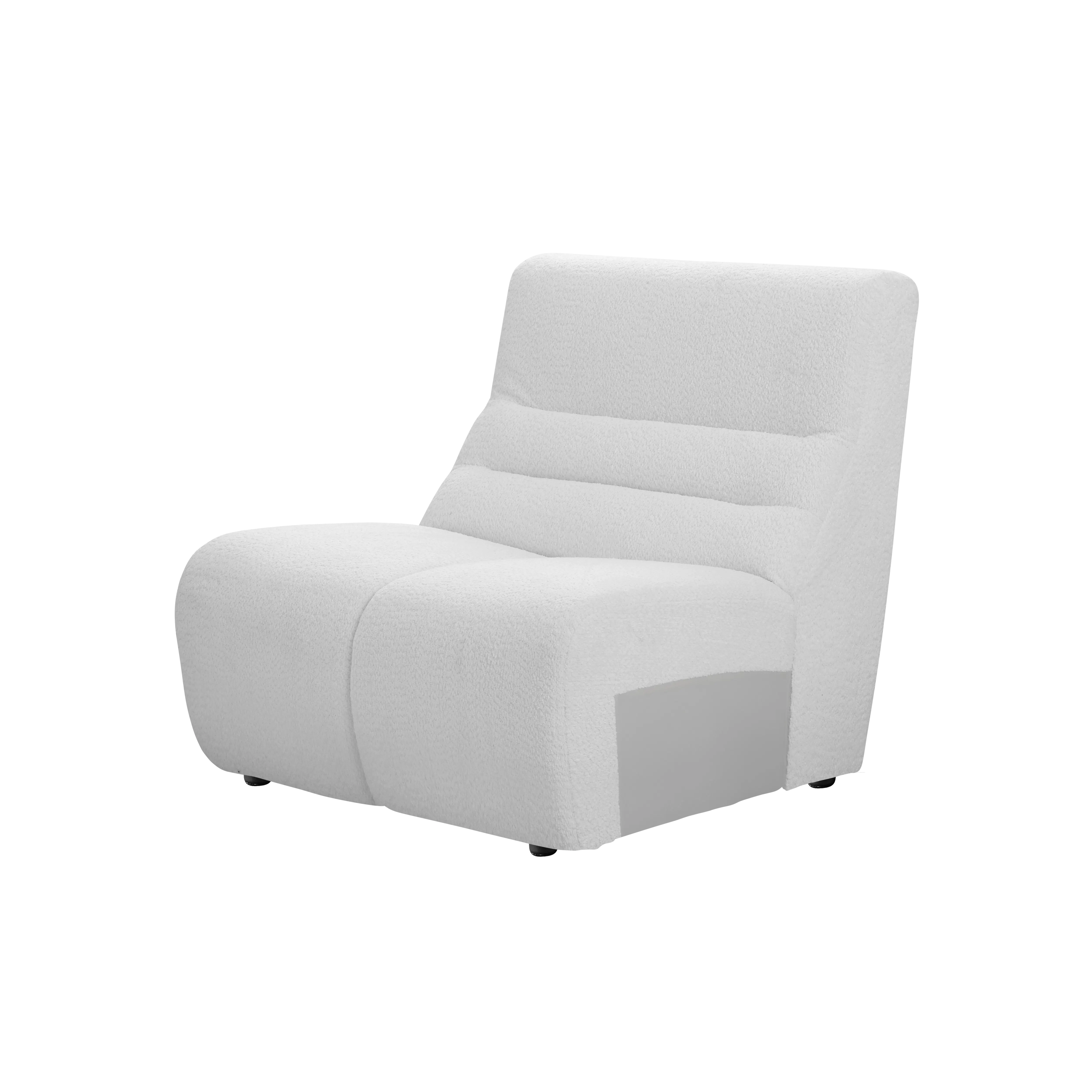 Tara 4 Seater Sofa - Grey - 14 - White, modern, plush, ergonomic, reclining, cushioned, soft, textured, comfortable