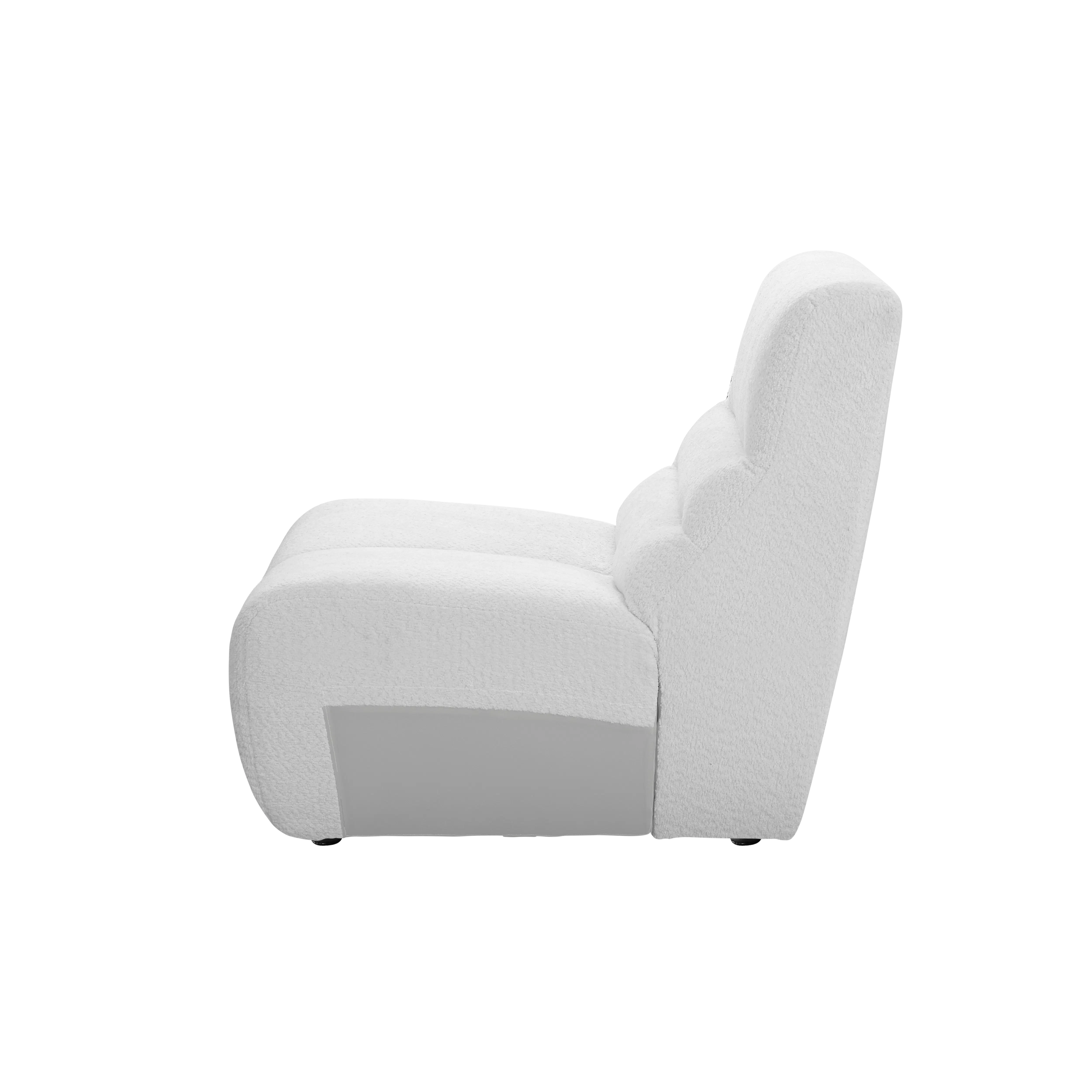 Tara 4 Seater Sofa - Grey - 16 - Luxurious white upholstered chair, Modern minimalist design, Soft, plush fabric upholstery