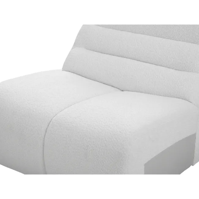 Tara Armless Sofa Unit - Grey - 2 - White, soft, fluffy, textured, luxurious, cozy, comfortable, plush, inviting, elegant