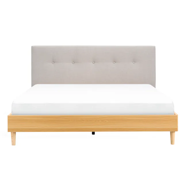Landon King Bed - Natural, Light Grey - 1