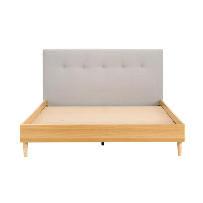 Landon King Bed - Natural, Light Grey - 4