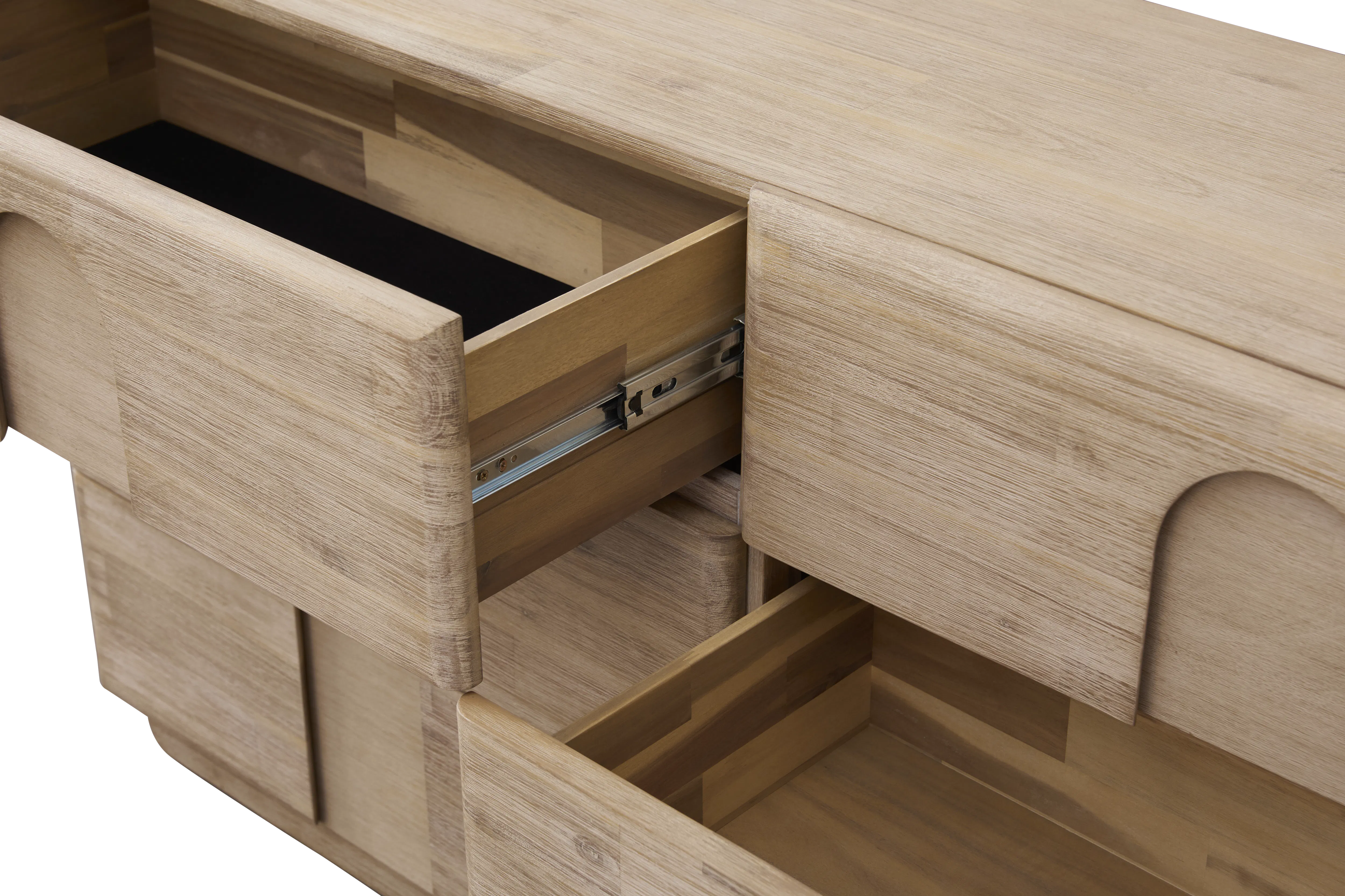 Catania 6 Drawer Chest 1.55m - 9 - Light wood drawer with metal handle, wooden furniture, wooden drawer, wooden drawer pull