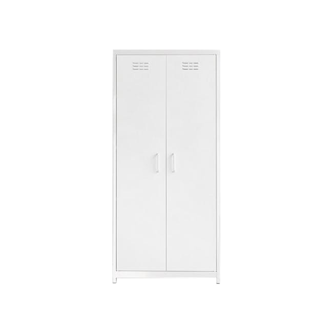 Olavi Metal Wardrobe with 1 Shelf - White - 0