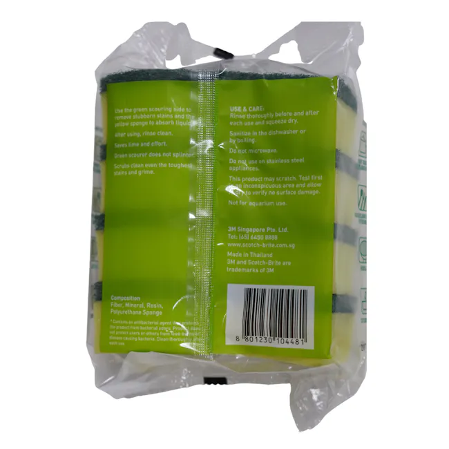 Scotch-Brite Heavy Duty Scrub-Sponge (Pack of 4) - 6 - Green scourer, scrubbing, disinfecting, effective, no splintering