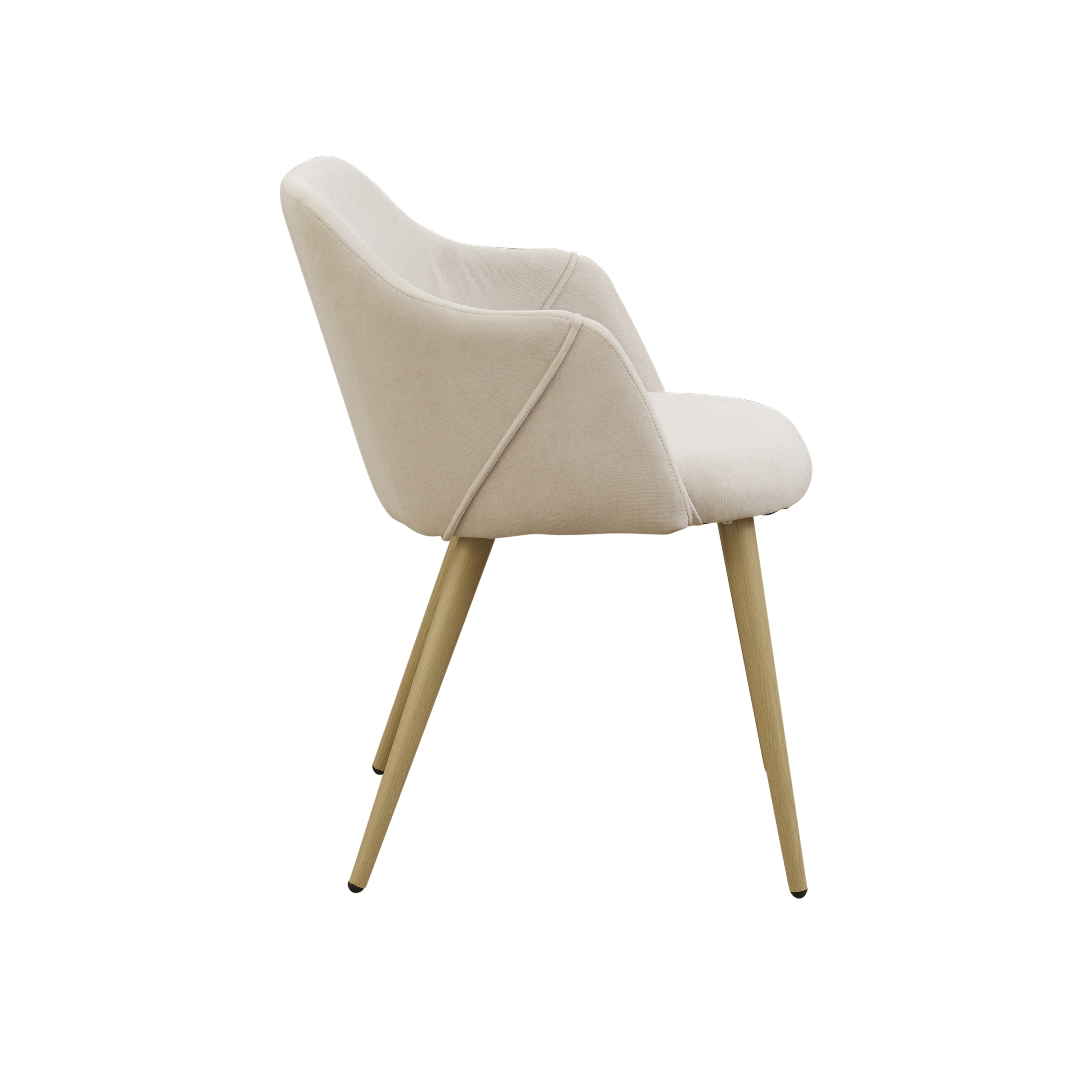 Lydia Dining Armchair Oak, Wheat Beige (Fabric), HV Basic Dining