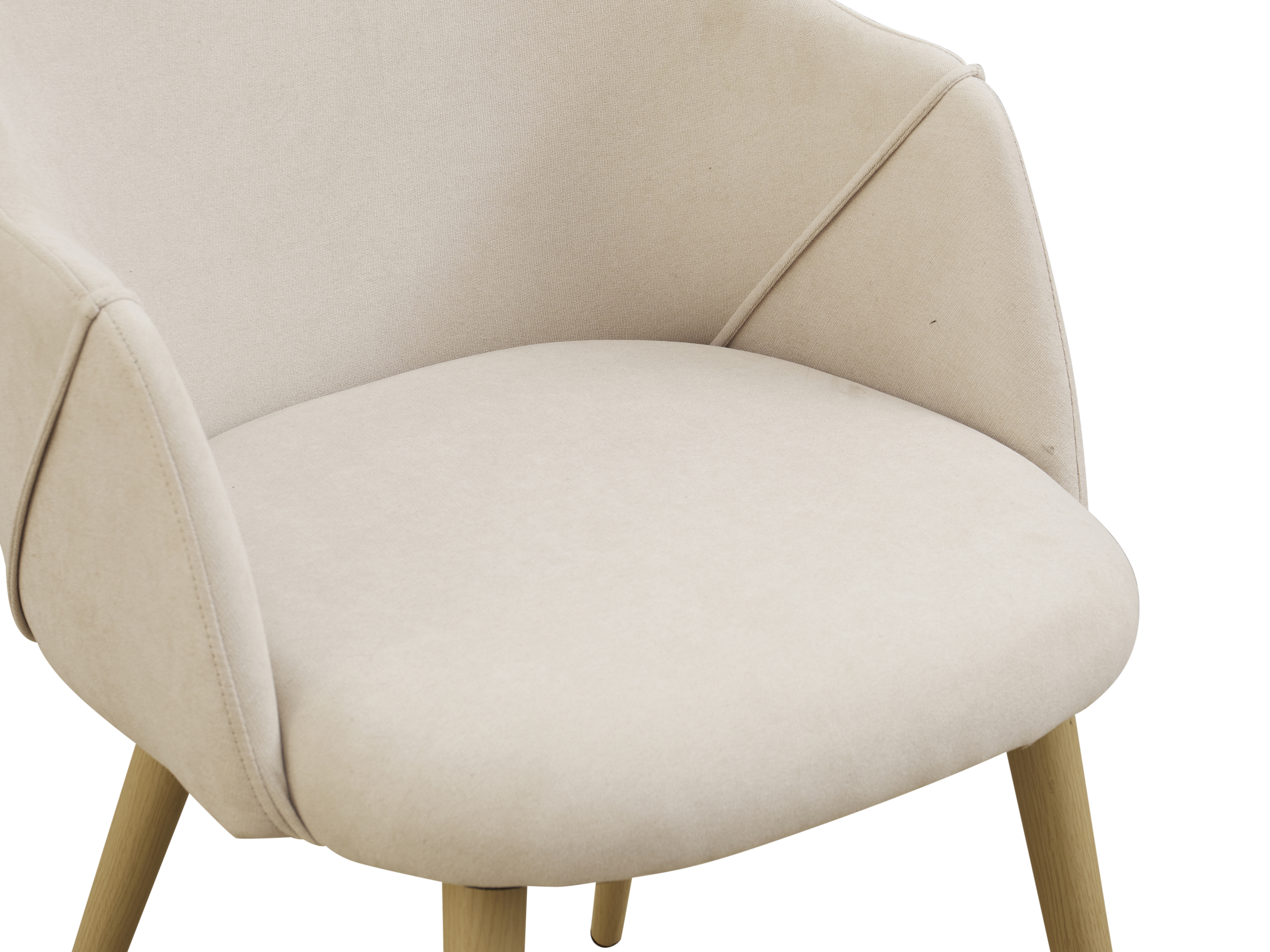 Lydia Dining Armchair Oak, Wheat Beige (Fabric), HV Basic Dining