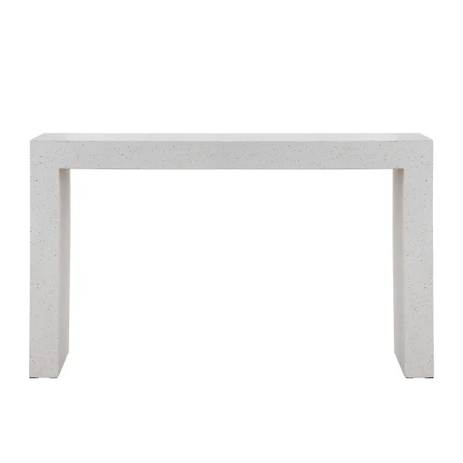 Ryland Terrazzo Console Table 1.4m - 3 - White speckled table, minimalist design, modern furniture, clean lines, rectangular