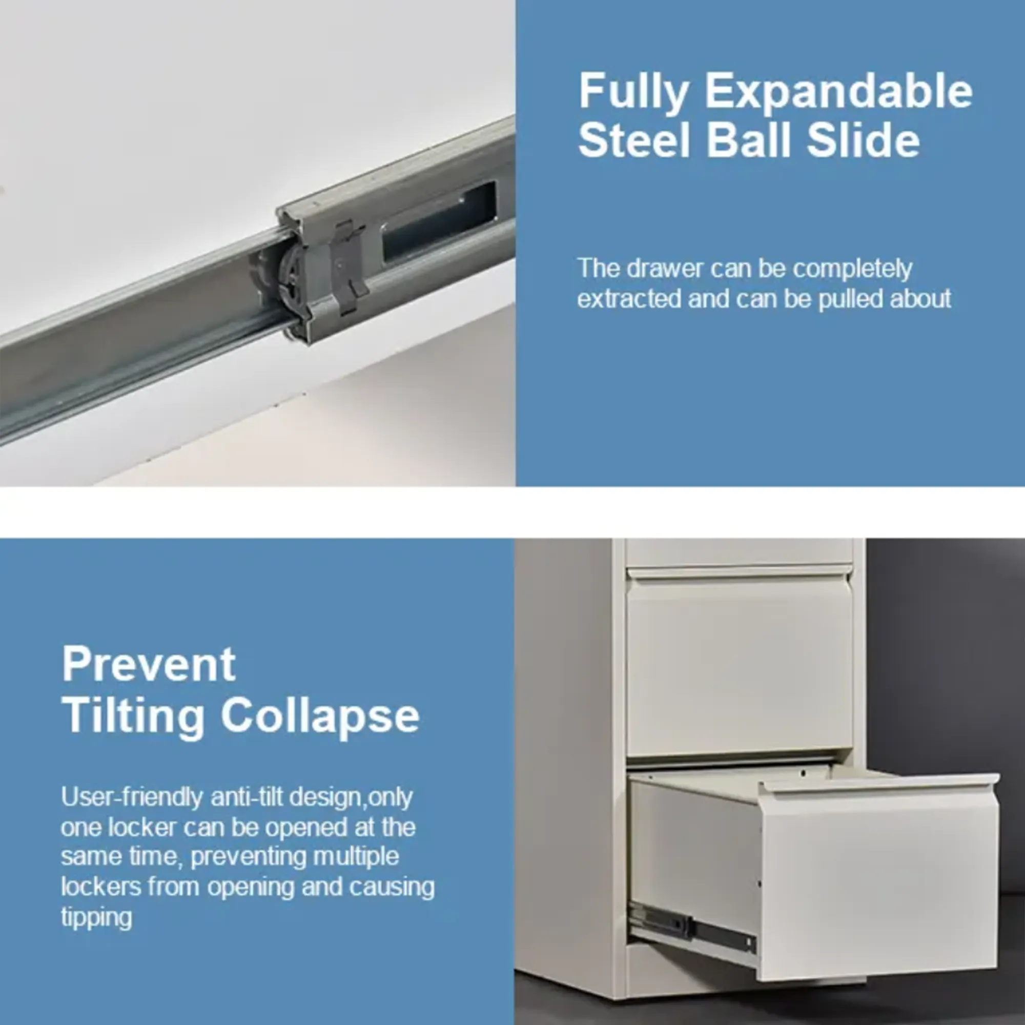 Filex 3-Drawer Vertical Filing Cabinet - White - 14
