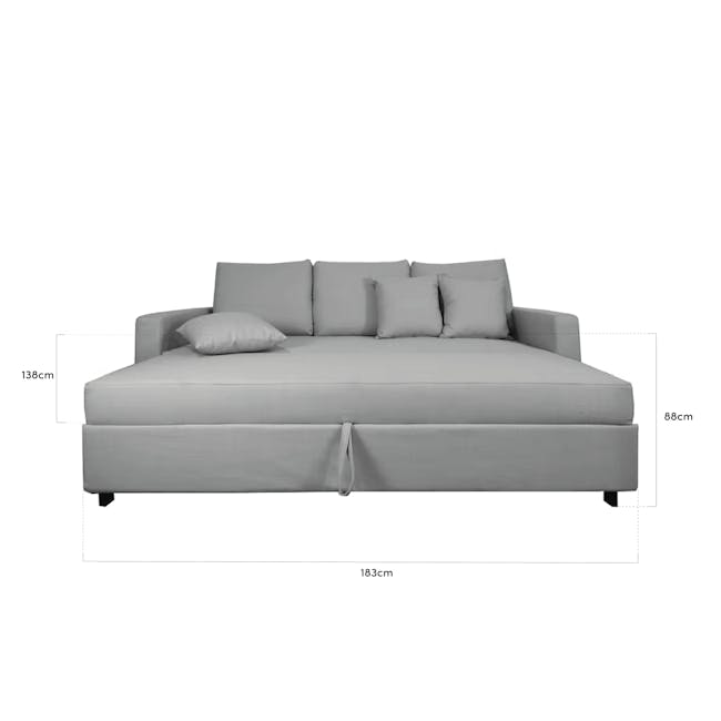 Vernon 3 Seater Sofa Bed - Dark Grey - 7