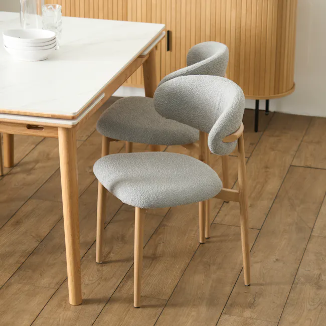 Folly Dining Chair - Grey Boucle - 2