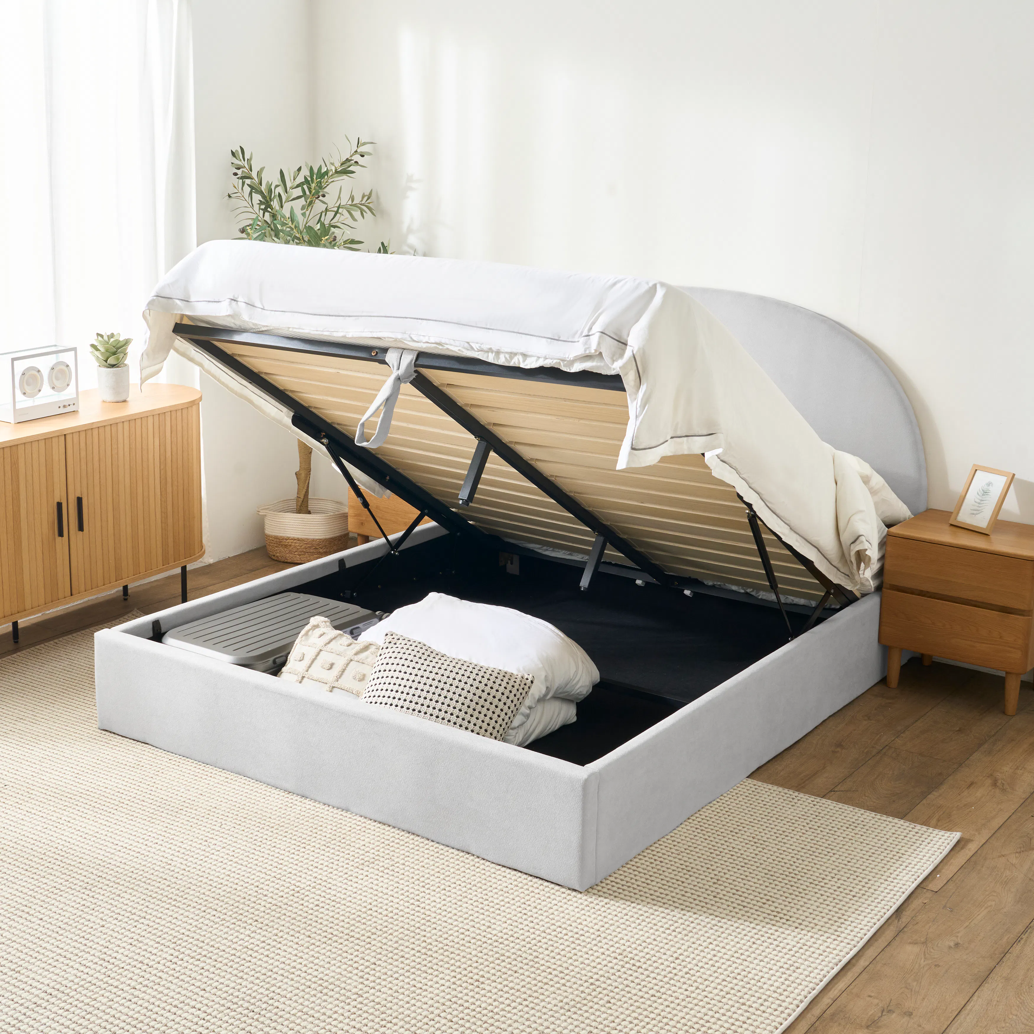 Aspen Super Single Storage Bed - Ice Grey - 18