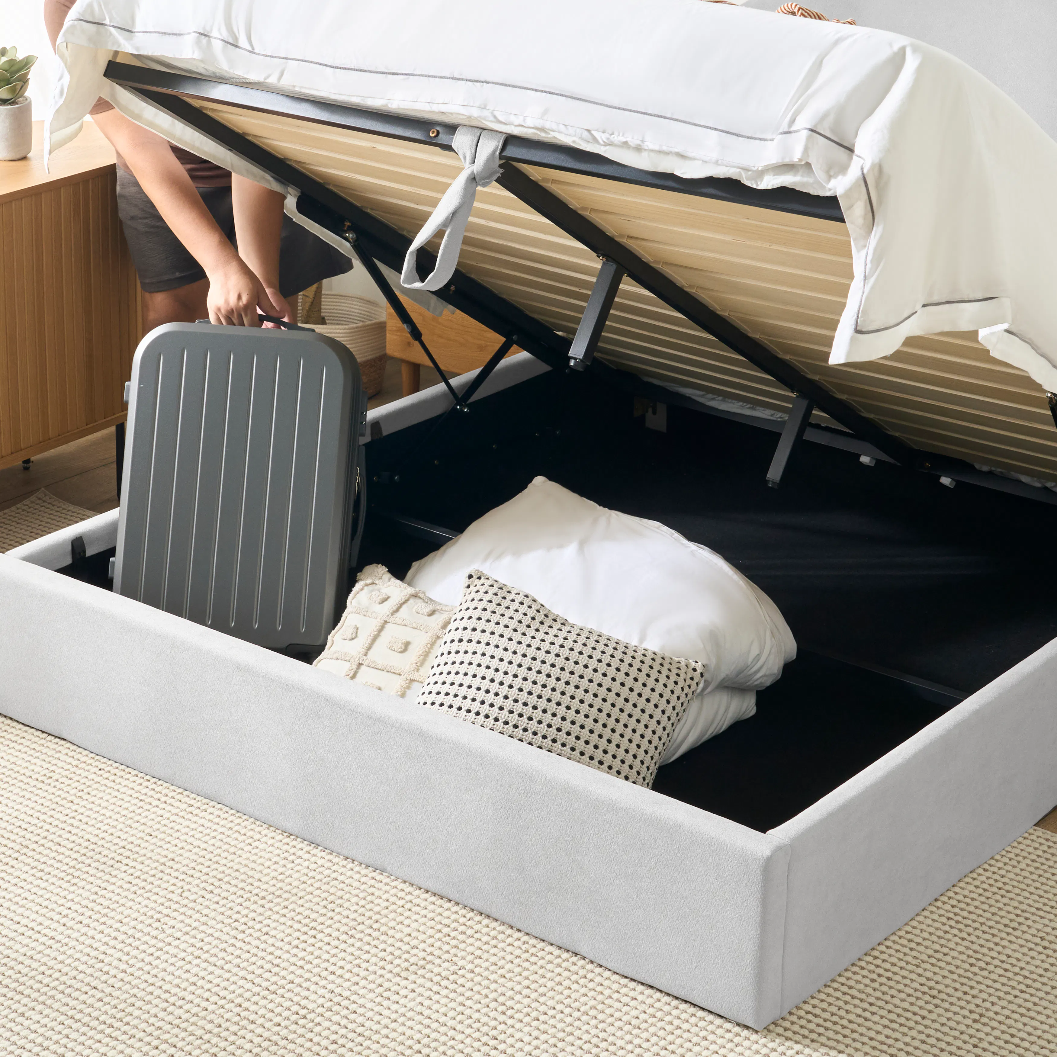 Aspen Super Single Storage Bed - Ice Grey - 19