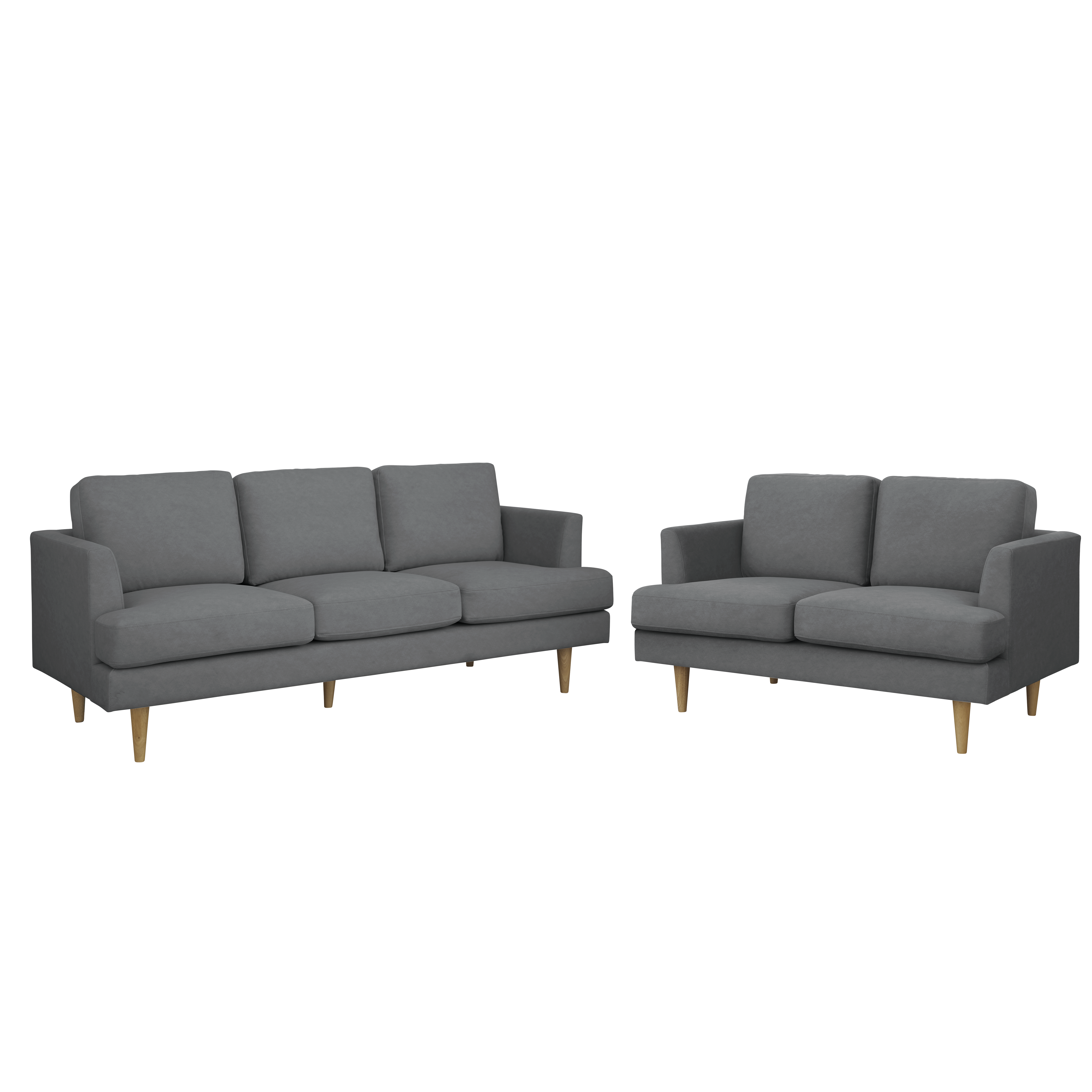 Soma 3 Seater Sofa with Soma 2 Seater Sofa - Dark Grey (Scratch Resistant)