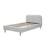 Nolan King Bed in Silver Fox with 2 Miah Bedside Table in White - 3