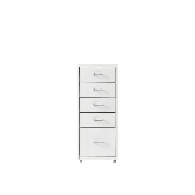 Philly 5 Drawer Chest Trolley - White - 1