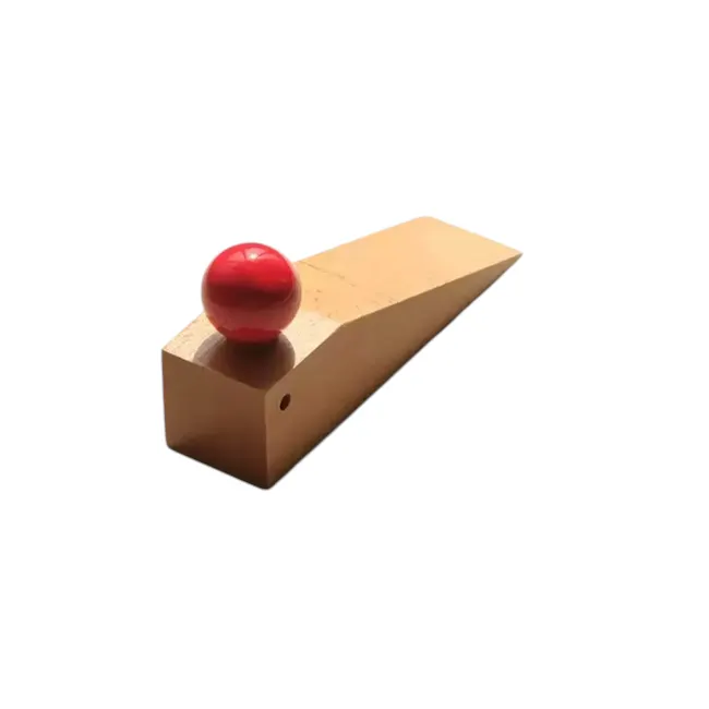 Cobie Wooden Door Stopper - Oak, Red - 1