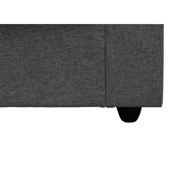 Hank L-Shaped Sofa - Orion - 9 - Gray textured fabric, Fine knit fabric, Industrial gray fabric, Modern gray fabric, Black