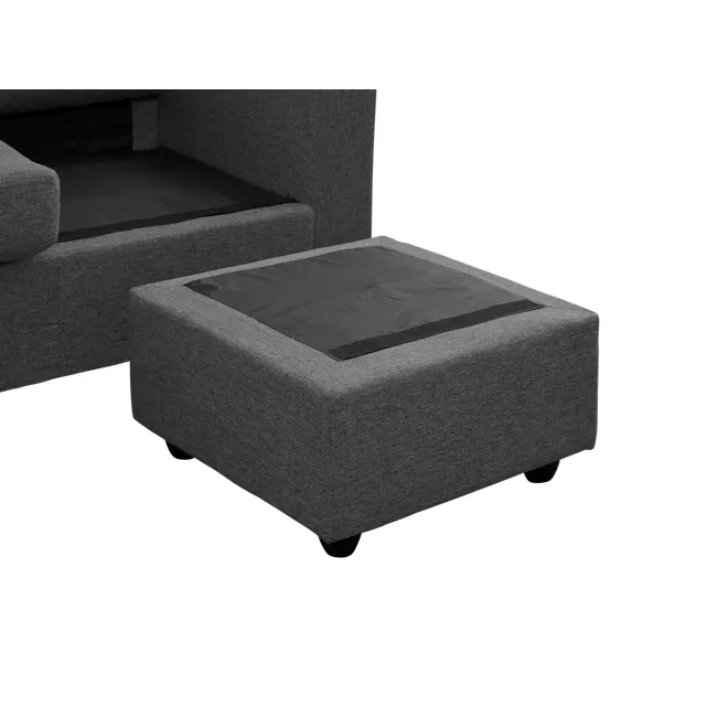 Hank L-Shaped Sofa - Orion - 8 - Modern sofa, gray fabric, sleek design, minimalist style, contemporary furniture