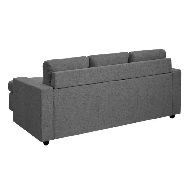 Hank L-Shaped Sofa - Orion - 5 - Grey upholstered sectional sofa, modern design, comfortable seating, sleek lines, fabric