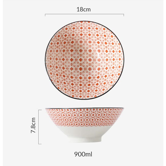 Table Matters Crisscross Red Ramen Bowl (2 Sizes) - 3
